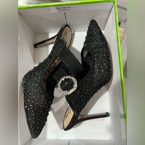 Sam Edelman Black and gold mule pump